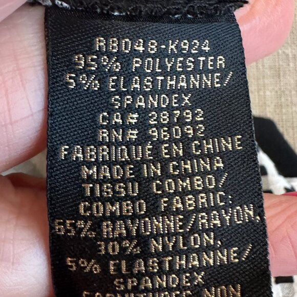 Women's Renaur Knit Crop Black and White Pull-on Pants S 8 - Picture 4 of 5